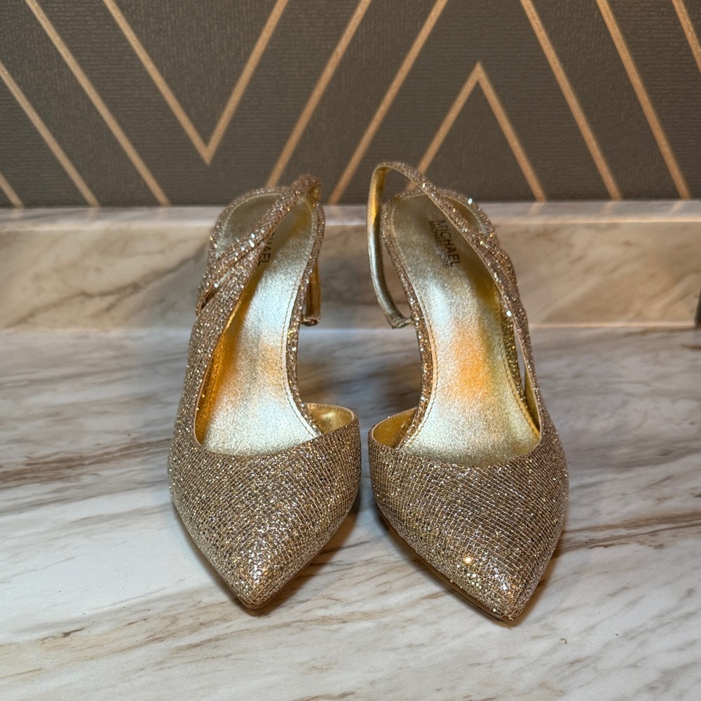 Michael Kors Gold Glitter Heels